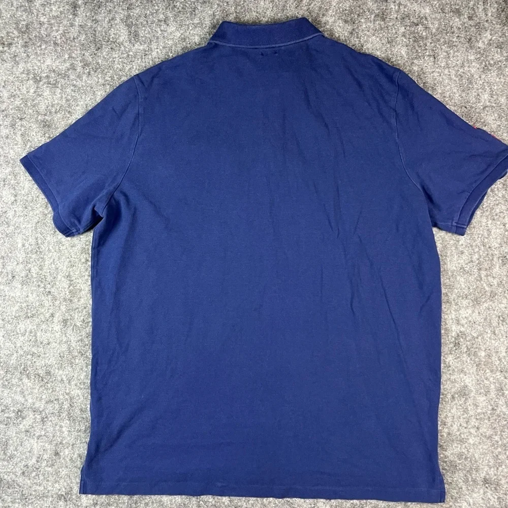Vintage Polo Ralph Lauren Men's Classic Fit Tripple Pony Polo Shirt Navy Size XL